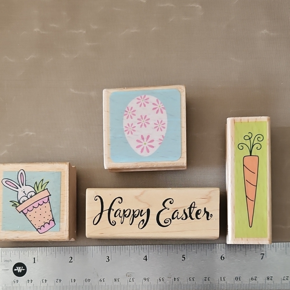 Easter Wooden Block Set with Pastel Designs